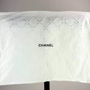 Authentic Chanel White Perforated Breathable Zipped Dust Bag Eco Friendly